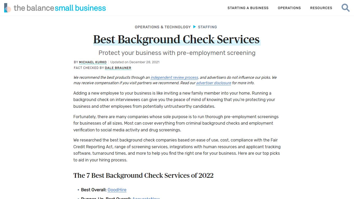 The 7 Best Background Check Services of 2022 - The Balance Small Business